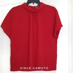 Vince Camuto Top (red/white polka dot) SMALL